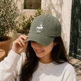 Green Vintage Washed Panda Print Baseball Cap - Adjustable Cotton Cap with Curved Brim for Sun Protection and Casual Streetwear Style