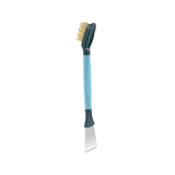 2-Pack Blue Dual Head Kitchen Cleaning Brush Set - Stainless Steel Scraper and Copper Wire Brush - Heavy Duty Grease Removal, Detachable Handle, Multi Surface Use for Stovetops and Ovens In Australia - Darrahopens
