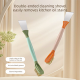 2-Pack Blue Dual Head Kitchen Cleaning Brush Set - Stainless Steel Scraper and Copper Wire Brush - Heavy Duty Grease Removal, Detachable Handle, Multi Surface Use for Stovetops and Ovens In Australia - Darrahopens