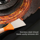 2-Pack White Dual Head Kitchen Cleaning Brush Set - Stainless Steel Scraper and Copper Wire Brush - Heavy Duty Grease Removal, Detachable Handle, Multi Surface Use for Stovetops and Ovens In Australia - Darrahopens