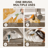 2-Pack White Dual Head Kitchen Cleaning Brush Set - Stainless Steel Scraper and Copper Wire Brush - Heavy Duty Grease Removal, Detachable Handle, Multi Surface Use for Stovetops and Ovens In Australia - Darrahopens