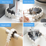 2-Pack Bendable Crevice Cleaning Brush Set - Flexible U-Shaped Faucet and Gap Brush - Dense Soft Bristles, Multi-Surface Use for Kitchen Sink and Bathroom Tile Grout