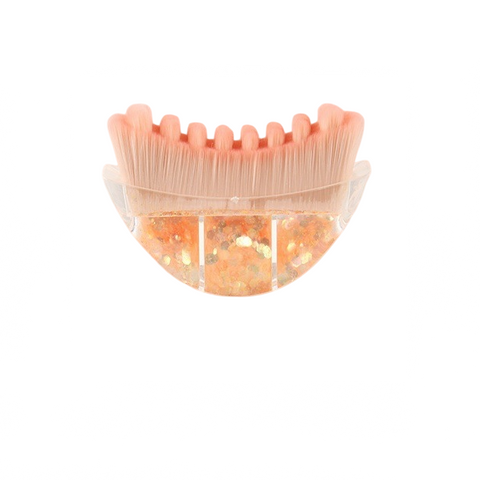 Yellow Glitter Facial Contour Massage Brush(Small) - Ergonomic Crescent Shape for Face Neck and Hand Care - Soft Bristles Portable Beauty Tool In Australia - Darrahopens