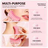 Yellow Glitter Facial Contour Massage Brush(Size) - Ergonomic Crescent Shape for Face Neck and Hand Care - Soft Bristles Portable Beauty Tool