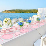 Pink Scalloped Edge Disposable Party Tableware Set - 175 Pieces for 25 Guests - Food Grade Paper Plates Cups Napkins Cutlery for Birthday Wedding Holiday Dinner In Australia - Darrahopens