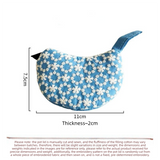 2 PCS Blue Bird Shaped Pot Lid Lifter Heat Resistant Cotton Potholder - Embroidered Floral Kitchen Accessory for Saucepan Handles and Hot Cookware