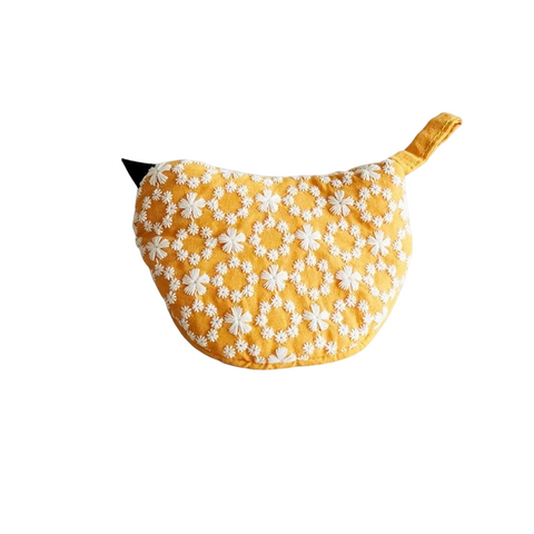 2 PCS Yellow Bird Shaped Pot Lid Lifter Heat Resistant Cotton Potholder - Embroidered Floral Kitchen Accessory for Saucepan Handles and Hot Cookware In Australia - Darrahopens