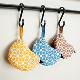1 PCS Dark Blue Bird Shaped Pot Lid Lifter Heat Resistant Cotton Potholder - Embroidered Floral Kitchen Accessory for Saucepan Handles and Hot Cookware
