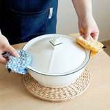 1 PCS Brown Blue Bird Shaped Pot Lid Lifter Heat Resistant Cotton Potholder - Embroidered Floral Kitchen Accessory for Saucepan Handles and Hot Cookware