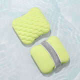 1PCS Green Soap Bag with Sponge Puff - Thickened Wave Texture Foam Maker with Elastic Strap for Face Wash Body Cleansing and Makeup Removal In Australia - Darrahopens