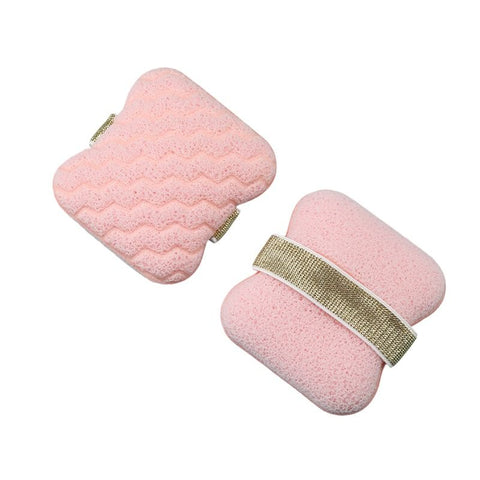 1PCS Pink gold straps Soap Bag with Sponge Puff - Thickened Wave Texture Foam Maker with Elastic Strap for Face Wash Body Cleansing and Makeup Removal In Australia - Darrahopens