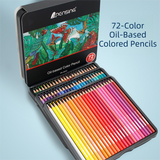72-Colour Oil-Based Coloured Pencil Set - Hexagonal Drawing Pencils with Rich Vibrant Colours, Metal Storage Tin for Sketching, Colouring, Illustration and Art In Australia - Darrahopens