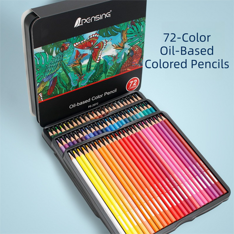 72-Colour Oil-Based Coloured Pencil Set - Hexagonal Drawing Pencils with Rich Vibrant Colours, Metal Storage Tin for Sketching, Colouring, Illustration and Art In Australia - Darrahopens