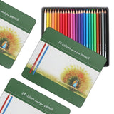 24-Colour Coloured Pencil Set - Hexagonal Drawing Pencils with Vibrant Assorted Colours, Metal Storage Tin for Sketching, Colouring, Illustration and Art In Australia - Darrahopens