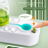 Green Automatic Paint Brush Washer - One-Touch Water Changing Brush Cleaning Station with Rinse Basin, Water Reservoir and Brush Holder for Watercolour and Art Painting In Australia - Darrahopens