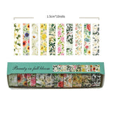 10-Roll Floral Washi Tape Set (Style 2) - 15 mm x 2 m Decorative Flower Pattern Craft Tape for Journaling, Scrapbooking, Planner Decoration and DIY Projects In Australia - Darrahopens
