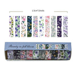 10-Roll Floral Washi Tape Set (Style 4) - 15 mm x 2 m Decorative Flower Pattern Craft Tape for Journaling, Scrapbooking, Planner Decoration and DIY Projects In Australia - Darrahopens
