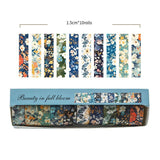10-Roll Floral Washi Tape Set (Style 6) - 15 mm x 2 m Decorative Flower Pattern Craft Tape for Journaling, Scrapbooking, Planner Decoration and DIY Projects In Australia - Darrahopens