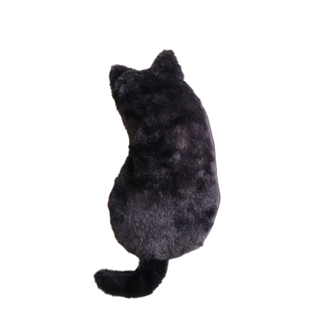 Black Plush Cat Pencil Case - Soft Furry Cat-Shaped Zipper Pouch with Tail, Spacious Stationery Storage Bag for Pens, Pencils, Cosmetics and Everyday Accessories In Australia - Darrahopens