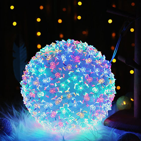 22cm Solar LED Flower Ball Color Changing IP44 2M Cable