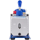 VEVOR 3CFM 84 L/M 1-Stage, Refrigerant Vacuum Pump Refrigeration Gauges A/C Air Conditioning 1440 RPM 1/4 HP, 3 pcs hoses 800 PSI Refrigeration Gauges