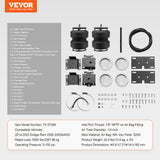 VEVOR Air Bag Suspension Kit, Air Springs Suspension Bag Kit Compatible with 2014-2023 Dodge Ram 2500 2WD 4WD, 5000 lbs Loading, 5 to 100 PSI