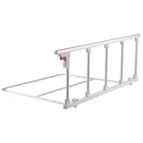 Foldable Bed Rail for Elderly, 122 cm Bedside Assist Rail with Fixing Strap, Adjustable Height Pipe Bedside Cane, High-Strength Metal Senior Bed Bar, Hand Guard Grab Fits King, Queen, Full, Twin