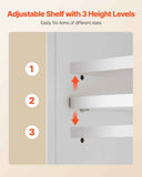 Bathroom Wall Cabinet, 2 Doors & Adjustable Shelf, Over the Toilet Storage Medicine Cabinet Wall Mounted, Hanging Organizer with Shelves & Open Partition for Laundry Room Kitchen Restroom, White