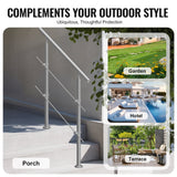 VEVOR 39.4in Handrails for Outdoor Steps 2 Crossbars Staircase for Porch Deck