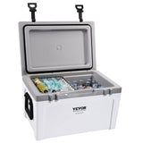 VEVOR Insulated Portable Cooler, 49 L, Holds 50 Cans, Ice Retention Hard Cooler with Heavy Duty Handle, Ice Chest Lunch Box for Camping, Beach, Picnic, Travel, Outdoor, Keeps Ice for up to 6 Days