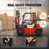 VEVOR Universal Forklift Seat, Fold Down Tractor Seat with Adjustable Angle Back, Micro Switch and Retractable Seatbelt, 16-34 cm Slot Forklift Seat for Tractor Loader Excavator