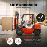 VEVOR Universal Forklift Seat, Fold Down Tractor Seat with Adjustable Angle Back and Micro Switch, 16-34 cm Extended Slot Comfortable Forklift Seat for Tractor Loader Excavator