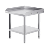 VEVOR Stainless Steel Work Table, 24 x 24 x 26 Inch Commercial Food Prep Worktable, 3-Sided Backsplash Heavy Duty Prep Worktable, Metal Work Table with Adjustable Height for Restaurant Home Hotel