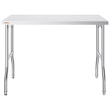 VEVOR Stainless Steel Kitchen Bench Folding Commercial Prep Table 1220x610 mm