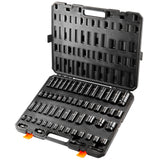 VEVOR Impact Sockets Set 59pcs 6-Point 3/8" & 1/2" Drive Bit Ratchet Tool Kit