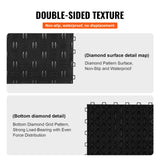 VEVOR Garage Tiles Interlocking, 12 x 12 x 0.53 inch 50 Pack Garage Floor Covering Tiles, Non-Slip Double-Sided Texture Garage Flooring Tiles, for Garages, Basements, Repair Shops, Black