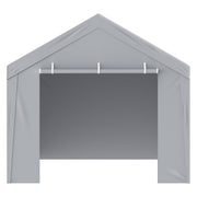 VEVOR Carport Replacement Canopy Cover Top + Side Wall 10 x 20 ft, Garage Tent Shelter Tarp Heavy-Duty Waterproof & UV Protected, Easy Installation with Ball Bungees,White (Frame Not Included)
