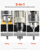 Magnetic Drill 1400W 2878 lbf Mag Drill Press 2 in Boring Diameter 6 Bits Yellow