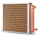 VEVOR 16"x 16" Heat Exchanger Water to Air 3-Row 3/8" Copper Ports 193 Fins