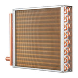VEVOR 16"x 16" Heat Exchanger Water to Air 3-Row 3/8" Copper Ports 193 Fins