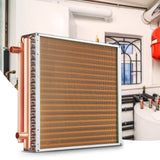 VEVOR 20"x 20" Heat Exchanger Water to Air 3-Row 3/8" Copper Ports 242 Fins