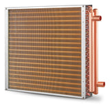 VEVOR 20"x 20" Heat Exchanger Water to Air 3-Row 3/8" Copper Ports 242 Fins