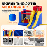 VEVOR Inflatable Bounce House, Outdoor High Quality Playhouse Trampoline, Jumping Bouncer with Blower, Slide, and Storage Bag, Family Backyard Bouncy Castle, for Kid Ages 3_8 Years, 3.4x2.6x2.3m