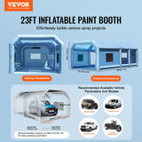 VEVOR Inflatable Paint Booth .1x9ft Inflatable Spray Booth 750W+480W Blower - Pr