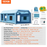 VEVOR Inflatable Paint Booth .1x9ft Inflatable Spray Booth 750W+480W Blower - Pr