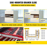 VEVOR Drawer Slide Soft Close Drawer 1Pair 40" Ball Bearing Full Extension 500lb