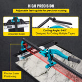 VEVOR Tile Cutter 47in Cutting Tool w/ Laser Guide Single Rail Double Brackets