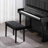 Piano Bench, 750 x 355 x 490 mm, Duet Keyboard Piano Chair with High-Density Padded Cushion, Storage Compartment for Music Books, Wooden Piano Bookcase Stool Seat, for Vanity and Living Room