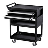 5-Tier Tool Cart with Wheels, 400 lbs Load Capacity, Rolling Work Cart with 2 Drawers & Pegboard, Mechanic Tool Storage Organizer with Locking System for Garage, Warehouse and Repair Shop, Black