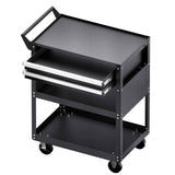 5-Tier Tool Cart with Wheels, 400 lbs Load Capacity, Rolling Work Cart with 2 Drawers & Pegboard, Mechanic Tool Storage Organizer with Locking System for Garage, Warehouse and Repair Shop, Black